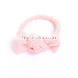 China Wholesale Accessories Bowknot Pink Fabric Hair Ties thumbnail-1