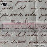 Linen Fabric Vintage Letter Printed Fabric For Household Home Textiles thumbnail-5