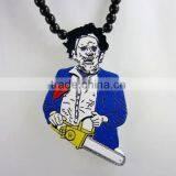 Newest Wholesale Hip Hop Cheap Men's Good Wood Acrylic Necklace Fashion Pendant Necklace thumbnail-1