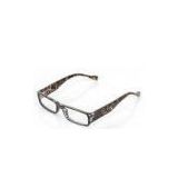 Black Leopard Print Polycarbonate Eyeglass Frames For Presbyopic Glasses , Rectangular