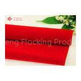 Plain Red Velvet Flock Fabric for Packaging Gift Box Fabric Material , Flocking Fabrics