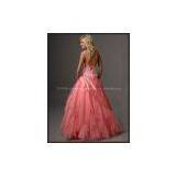 High Quality Halter Light Satin and Mesh Material Beaded Lady Prom Dress thumbnail-2