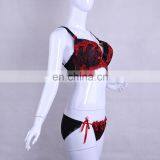 2015 Classical Full Cup Sexy Mature Women Red Lace Slip Embroidered Bra thumbnail-2