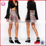 New Fashion Sexy Skater Sexy Girls Wearing Mini Floral Print Skirt thumbnail-1
