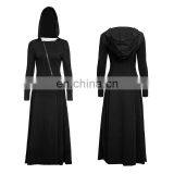 Punk Rave Black Open Back Longsleeve Hooded Maxi Dress OPQ-199 thumbnail-5