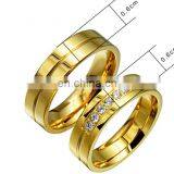Wholesale Top Quality Stainless Steel Jewelry Ring Popular Titanium Gold Couple Finger Ring for Man and Woman With Zircon thumbnail-2