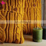 China Supplier Wholesale 100% Cotton/Acrylic Plain Dyed Throw Cable Knit Cushion Pillow Cover in Different Colors thumbnail-4
