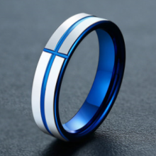 6mm 8mm Blue Tungsten Carbide Rings