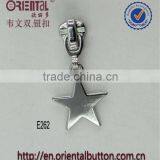 Shiny Nickel Pentagram Shape Metal Zipper Puller thumbnail-1