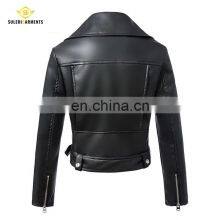 Spring Fashion Women Smooth Motorcycle Faux Leather Jackets Ladies Long Sleeve Autumn Winter Office Streetwear Jacket thumbnail-2