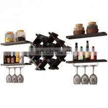 Set of 5 Wall Mount Wine Rack Set With Storage Shelves