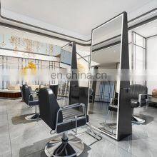 European Wall Mirror Beauty Salon Hairdressing Gold Led Lighted Black Aluminum Framed Mirror thumbnail-3