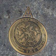 Cast Iron Manhole Cover With Copper Coating, Artistic Effect, Custom Design