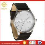 New Popular Items Silver Case With Black Leather Strap Men Watch thumbnail-1