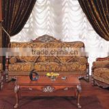 Antique wooden frame antique fabric sofa set A10080