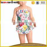 Cute little girl sling swimwear dress flower printing gilrs baby swimsuit                        
                                                                                Supplier's Choice