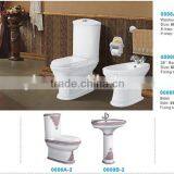 Embossment Ceramic Decorated Two Piece Toilet ,sanitary Ware Toilet Set thumbnail-3