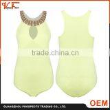 Hot Sale European Style Yellow Sexy One Piece Women Jumpsuit for Club Party
