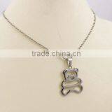 Wholesale Cute Stainless Steel Bear Pendant Necklace thumbnail-6