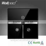Hot Sales Wallpad White Glass LED 110~250V Wireless 3 Gang Wifi Electrical Power Remote Control Speed Rotary Fan Wall Switch Quality Choice thumbnail-2