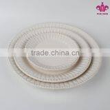 3pcs Dinner Plate Set Ceramic Round Plates White/Cream/Green Color