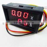 72V DC 0-100V 0-100A Red Color Double Digital Voltmeter Ammeter