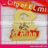 Fashion Bright Gold Foil Plated Medal With Enamel Logo thumbnail-5
