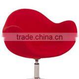 Fabirc Upholstered Chrome Steel Swivel Base Modern Chair thumbnail-1