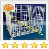 folding steel wire storage cage for warehouse factory