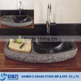 Black artificial marble stone kitchen washing basin