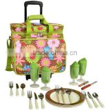 2014 New Cheap Floral Picnic Cooler with Wheels for 4, Rolling Picnic Bag, Outdoor Backpack,Camping backpack, Bag