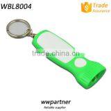 Custom Logo Torch Shape Plastic LED Keyring Wholesale