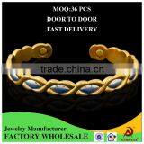 ATHENAA Jewelry High Quality Fashion Energy Magnetic Copper Bracelet Gold Plated Bangle thumbnail-1