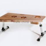 Portable Bamboo Laptop Desk With Aluminium Legs and Usb Fan thumbnail-1