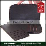 Hot sale genuine cowhide leather unisex credit/ID card holder,mini zipper wallet