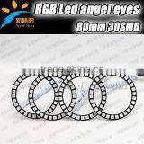 4 X80mm 5050SMD 30leds RGB Angel Eyes for All Car, DC 12 V Universal Use Color Changing Led Angel Eyes Rgb Rings 80mm