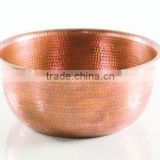 Rustic Burnt Fired Copper Pedicure Foot Spa Bath Therapy Massage Soaking Bowl Hammered Bowl