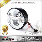 40W 5.75" LED Motorcycle Headlight Harley Projector Headlight H4 for Harley Universal Headlamp Replacement Kit thumbnail-1