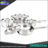 High Quality Mirror Polishing Stainless Steel Cooking Ware Sets With Glass Lid thumbnail-3