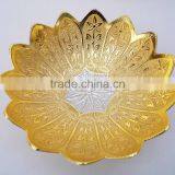 Beautiful Gift Item, Return Gift, Home and Garden Decoration Brass Gold and Silver Plated Bowl thumbnail-2