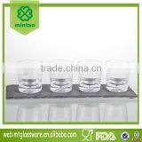 6.5oz Newest Mini Machine Made Water Glass With Stone Tray thumbnail-1