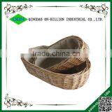 Food Grade Christmas Rattan Wicker Bread Basket With Cover thumbnail-2
