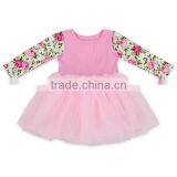 Kids Boutique Pink Floral Long Sleeve Tutu Skirt Plain Top Dance Tutu Dress 1 Year thumbnail-1