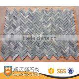 Herringbone Mosaic Ming Green Marble Mosaic Stone for Backsplash