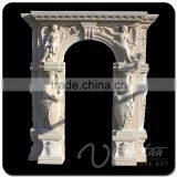 China Factory Outdoor Home Decoration Stone Carving Archway Door Marble Frame thumbnail-4