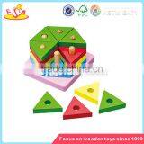 Wholesale Toddler Funny Wooden Stacking Triangle Blocks Toy Colorful Stacking Triangle Blocks Game W13E002 thumbnail-1