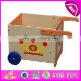 2015 New Kids Wooden Storage Container Toy,popular Children Storage Container, Shape 2 Wheel Toys Box Wooden Toys WJ278033 thumbnail-1