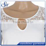 2017 Sexy White Tank Top With Lace Wholesale 95%polyester 5%spandex thumbnail-3