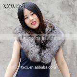 CX-B-06 New Styles Fashion Natural Color Silver Fox Fur Scarf Fur Shawl thumbnail-2
