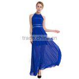 Maxnegio Long Dress Maxi Chiffon Beaded Round Neck Evening Dress thumbnail-6